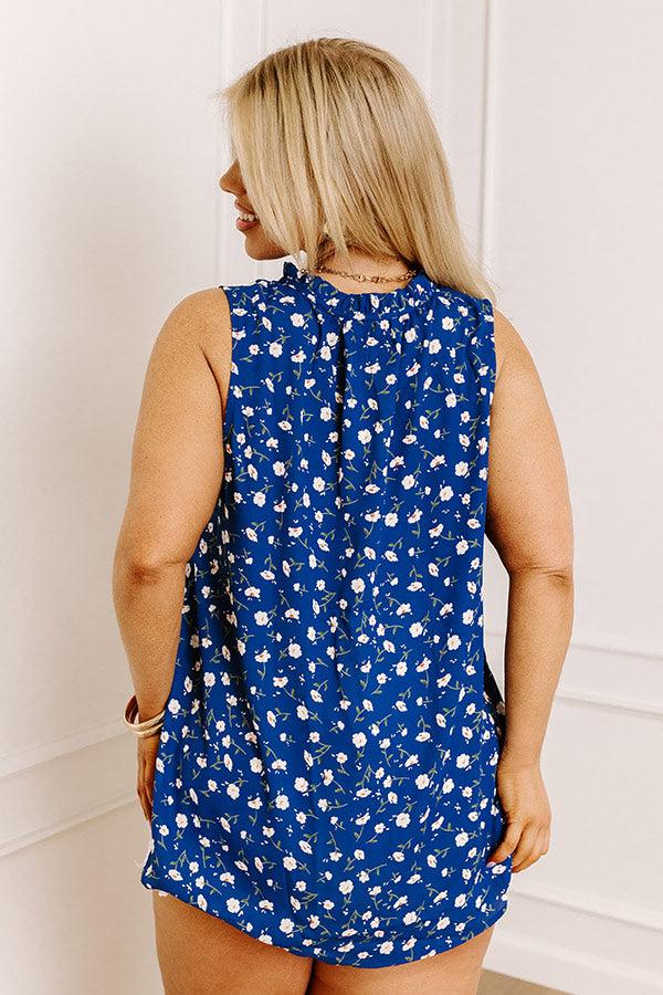 Impressions Drifting Into Dreams Shift Top In Navy Curves