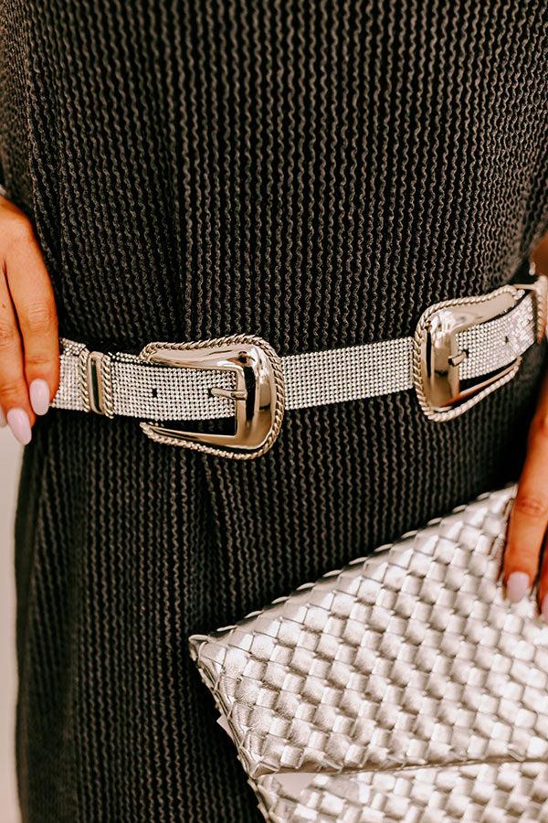 Impressions Driving Country Roads Rhinestone Belt In Silver