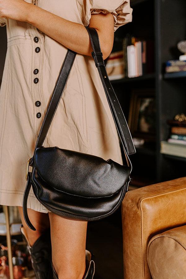 Impressions Early Start Faux Leather Crossbody In Black