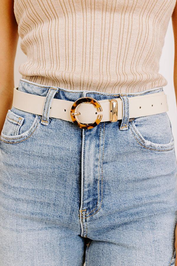 Impressions Easy To Style Faux Leather Belt In Cream