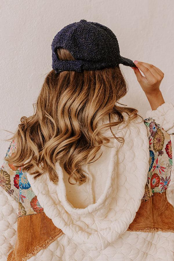 Impressions Easy To Style Sherpa Baseball Cap In Navy