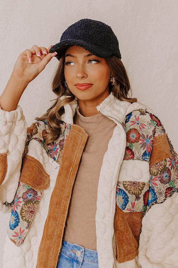 Impressions Easy To Style Sherpa Baseball Cap In Navy