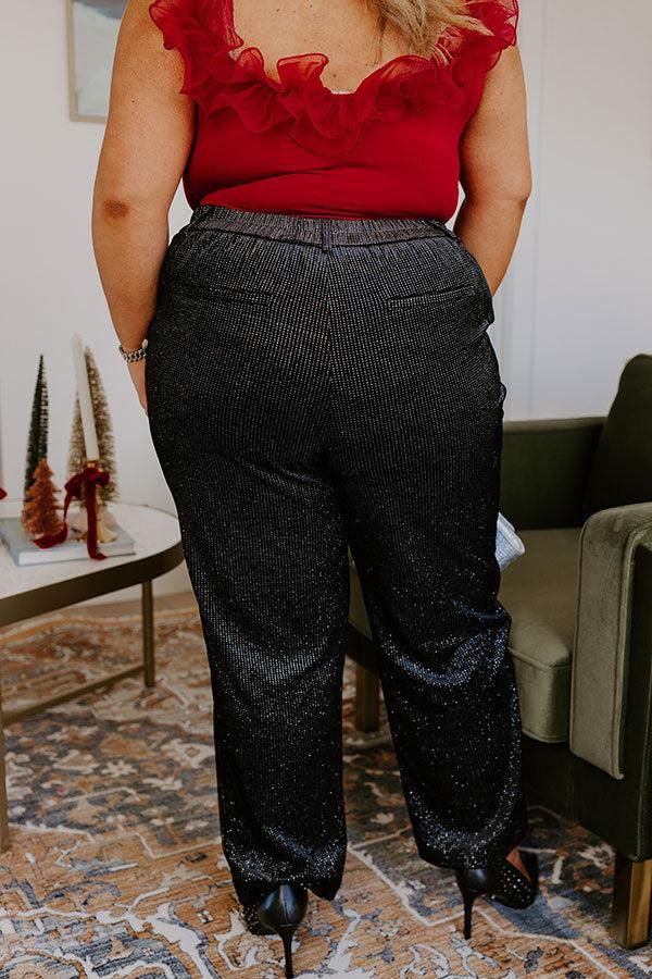 Impressions Eleven Madison High Waist Glitter Pants Curves