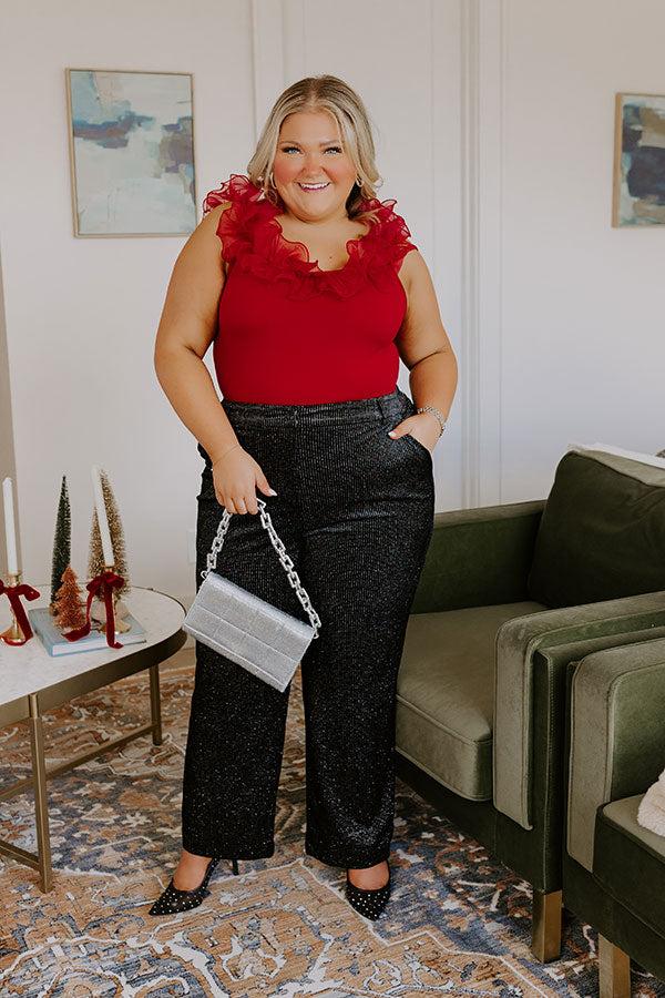 Impressions Eleven Madison High Waist Glitter Pants Curves