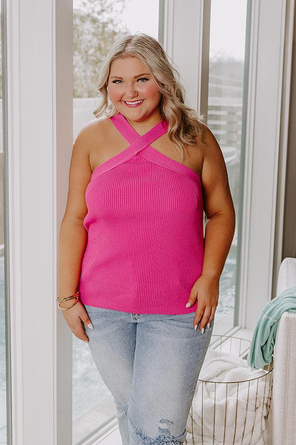 Impressions Enchanting Echoes Ribbed Top In Pink Curves