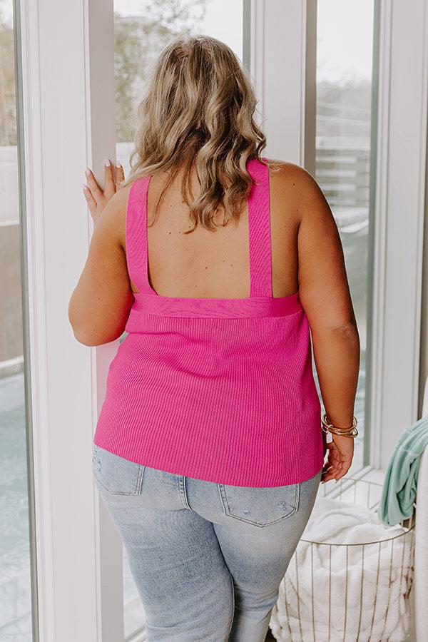 Impressions Enchanting Echoes Ribbed Top In Pink Curves