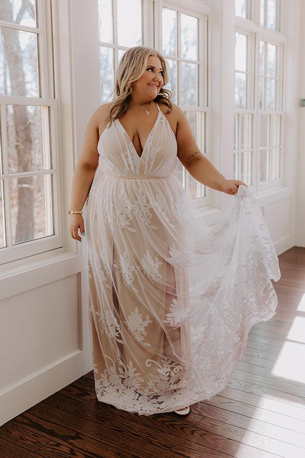 Impressions Encore Please Maxi Dress In White Curves