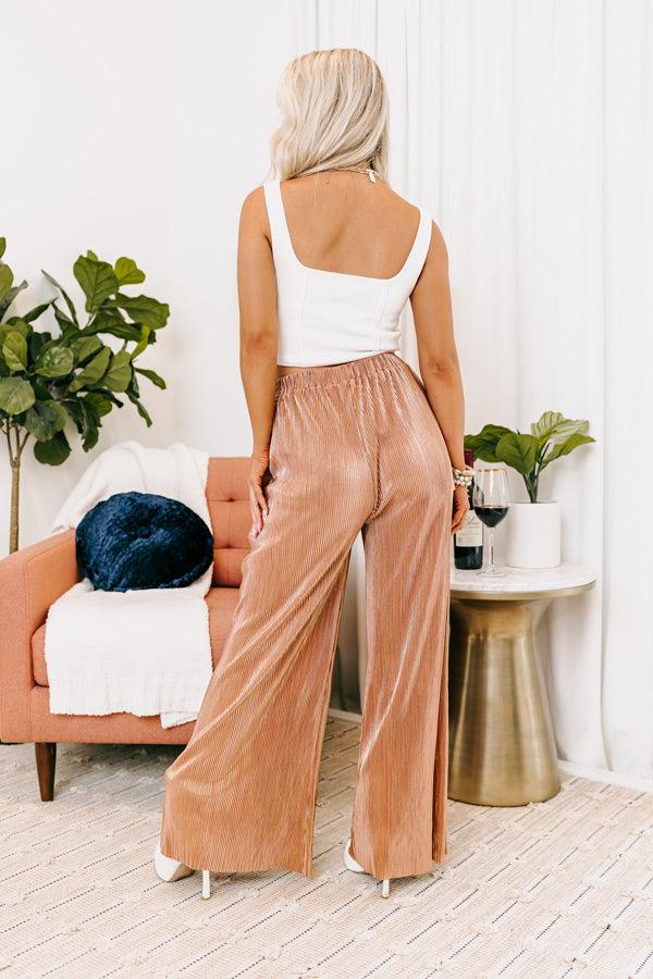 Impressions Endless Nights Pleated Pants In Rose Gold