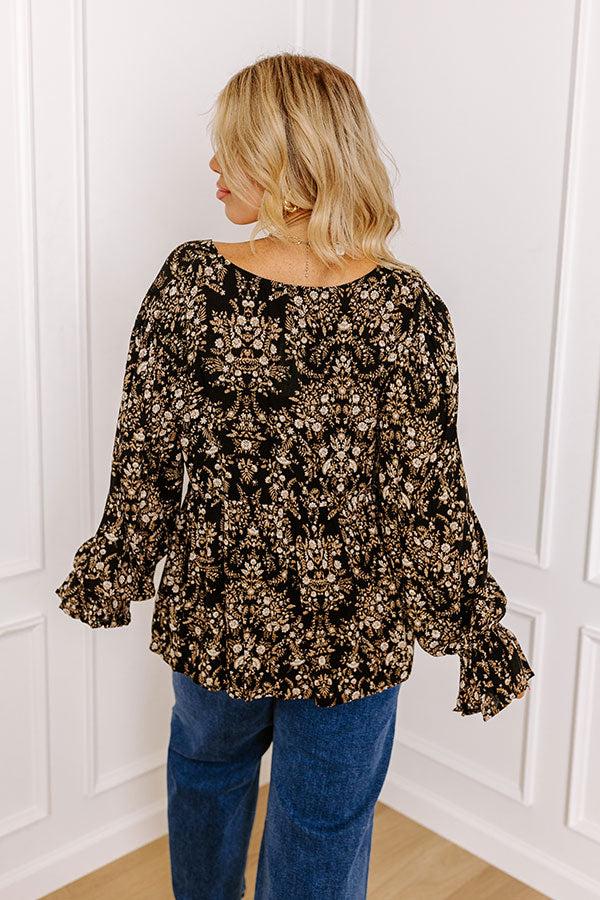 Impressions Enjoy The Daylight Babydoll Top In Black Curves