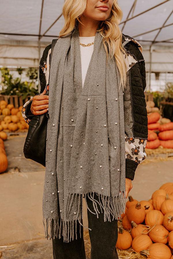 Impressions Escape To Comfort Embellished Scarf In Grey