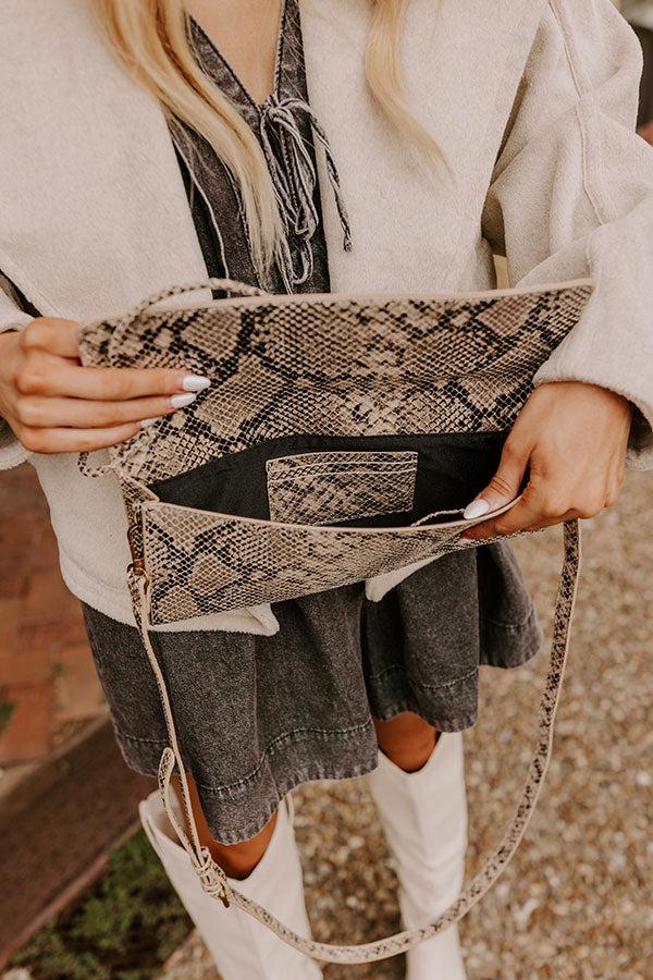 Impressions Exclusive Party Faux Leather Purse In Snake Print