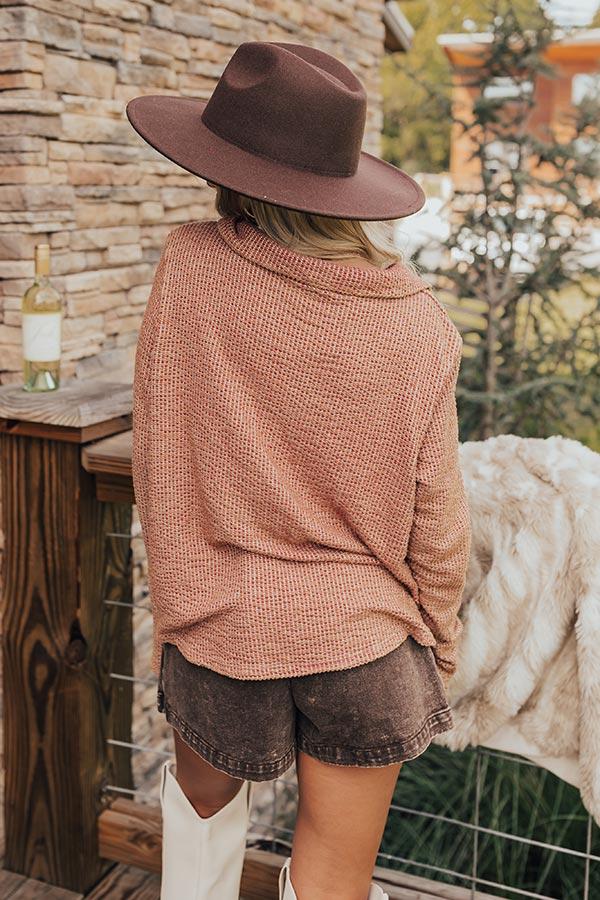 Impressions Fab Lifestyle Knit Button Up In Rustic Rose