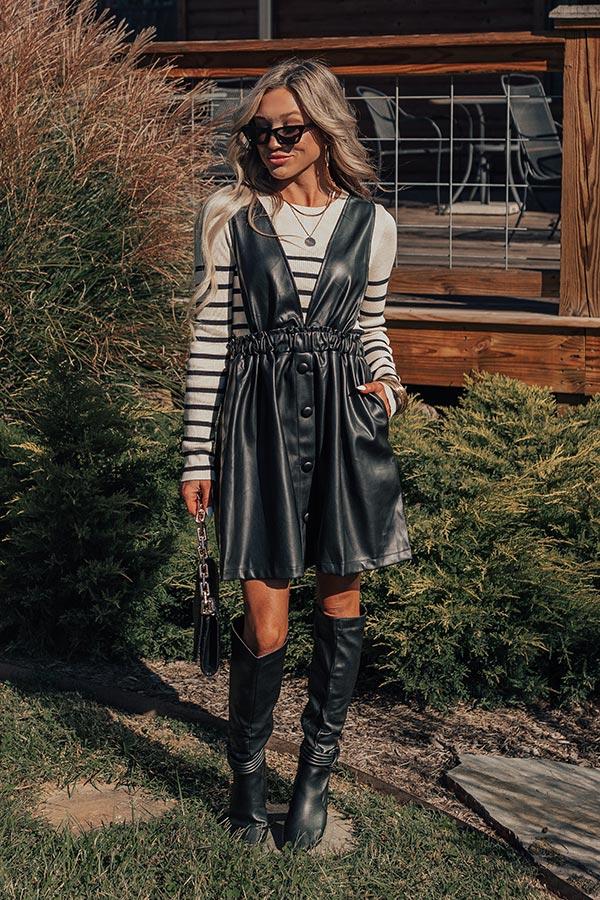 Impressions Fabulous Approach Faux Leather Mini Dress