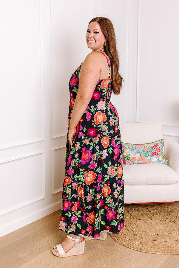 Impressions Fabulous Fiesta Floral Maxi Dress Curves