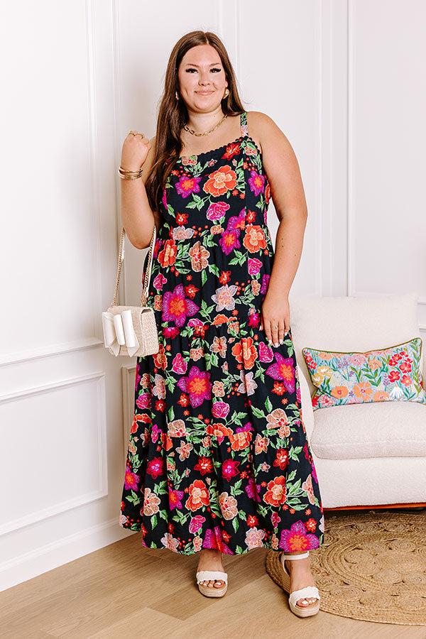 Impressions Fabulous Fiesta Floral Maxi Dress Curves