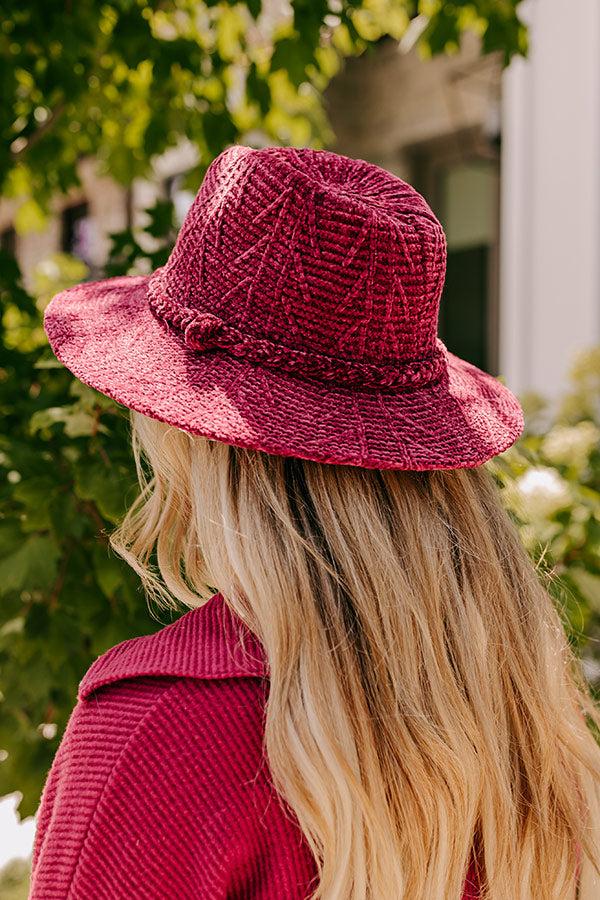 Impressions Fall Dreaming Chenille Woven Fedora In Wine