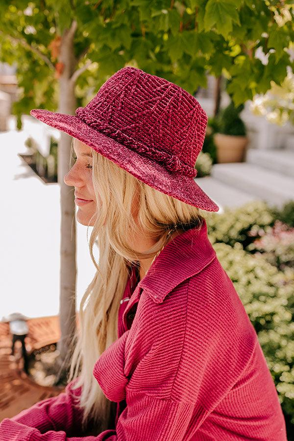 Impressions Fall Dreaming Chenille Woven Fedora In Wine