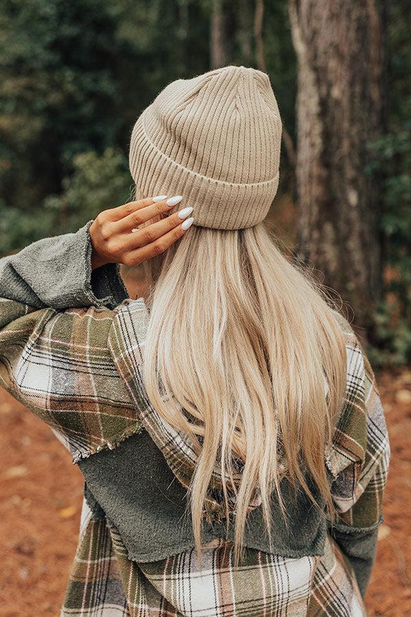 Impressions Fall Gratitude Fleece Lined Beanie In Stone