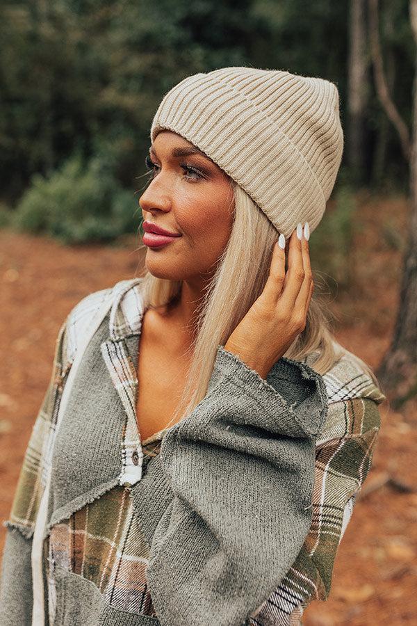 Impressions Fall Gratitude Fleece Lined Beanie In Stone