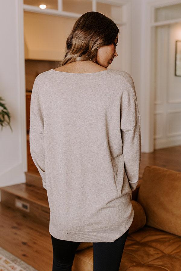 Impressions Fall Latte Shift Sweater In Light Warm Taupe