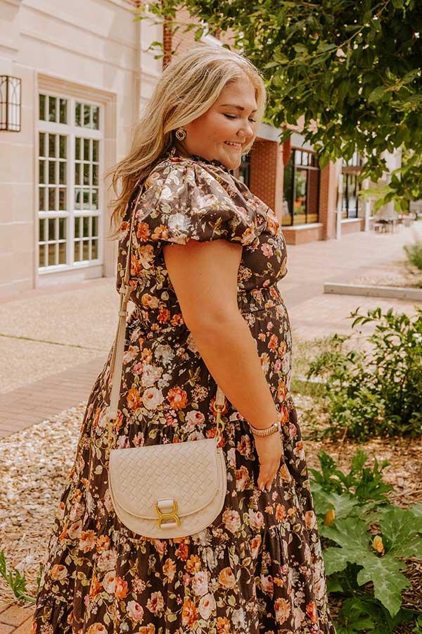 Impressions Falling For You Floral Maxi Dress Curves