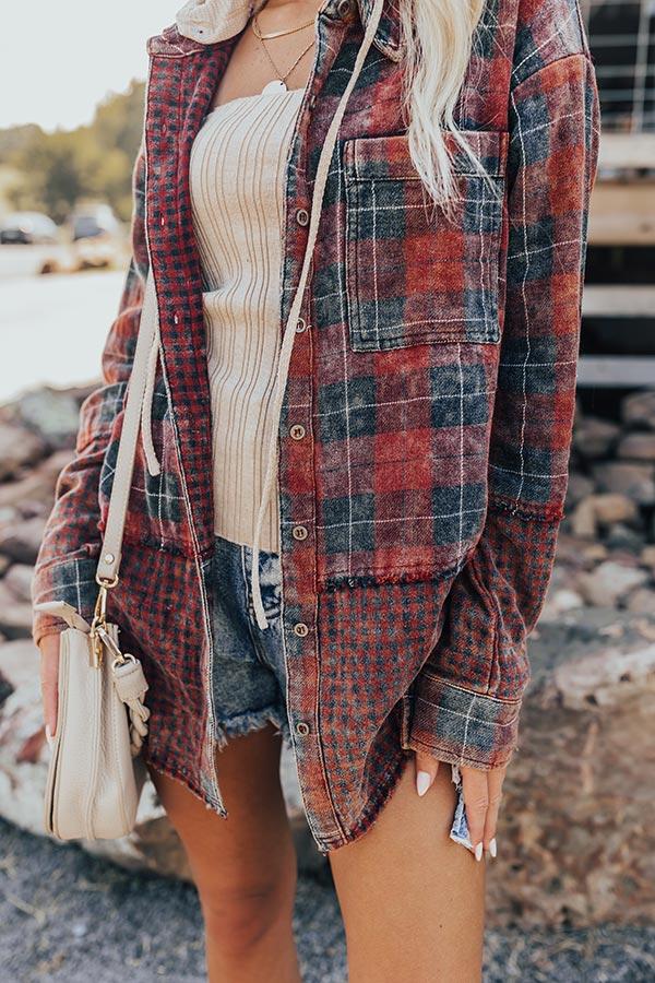 Impressions Falling Leaves And Lattes Plaid Lightweight Jacket