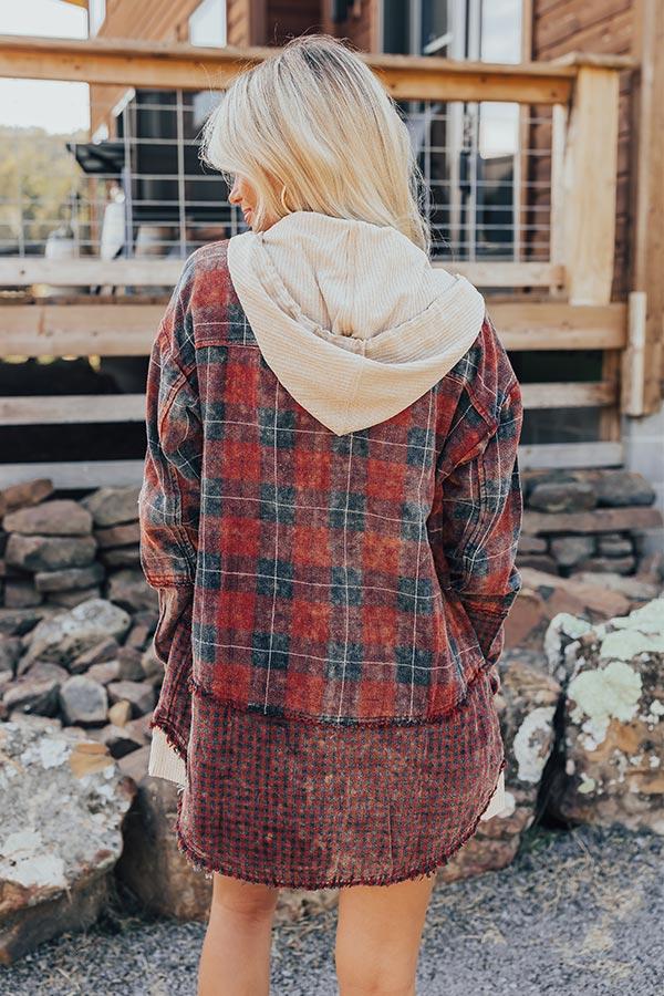 Impressions Falling Leaves And Lattes Plaid Lightweight Jacket