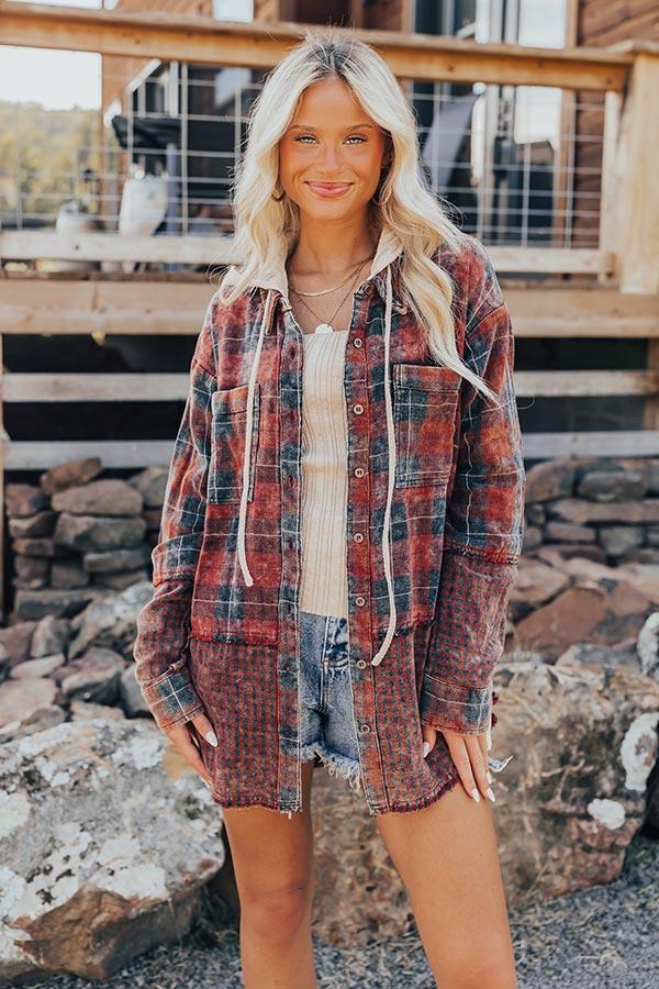 Impressions Falling Leaves And Lattes Plaid Lightweight Jacket