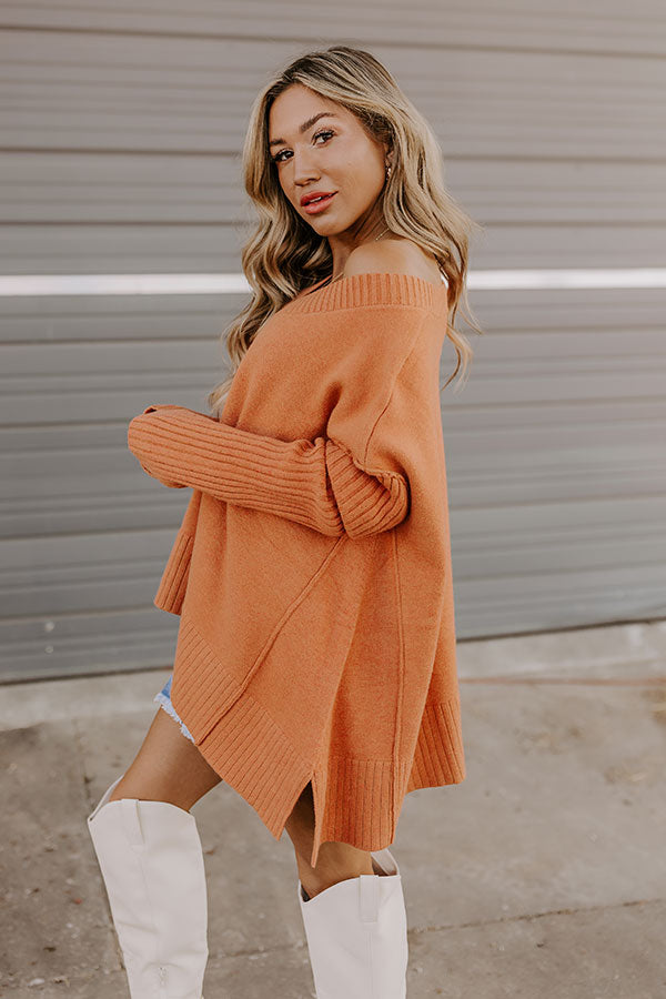 Impressions Falling Leaves Knit Sweater In Light Rust