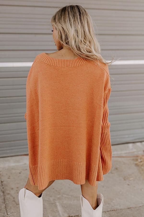 Impressions Falling Leaves Knit Sweater In Light Rust