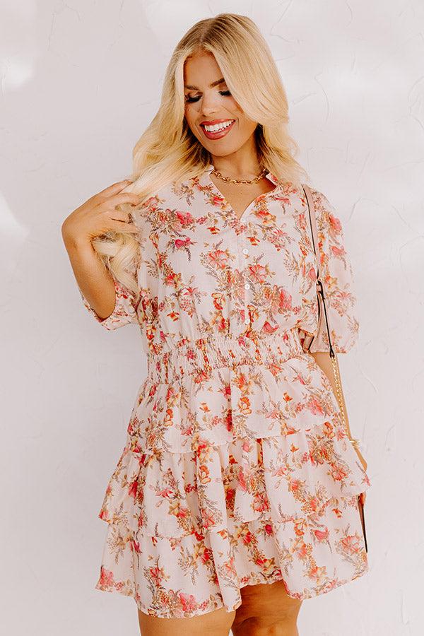 Impressions Feel The Romance Floral Mini Dress Curves