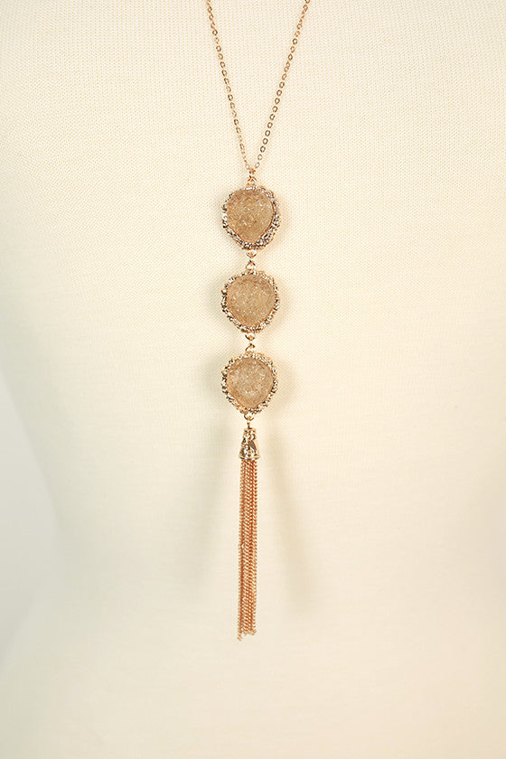 Impressions Feeling Blessed Quartz Necklace In Stone