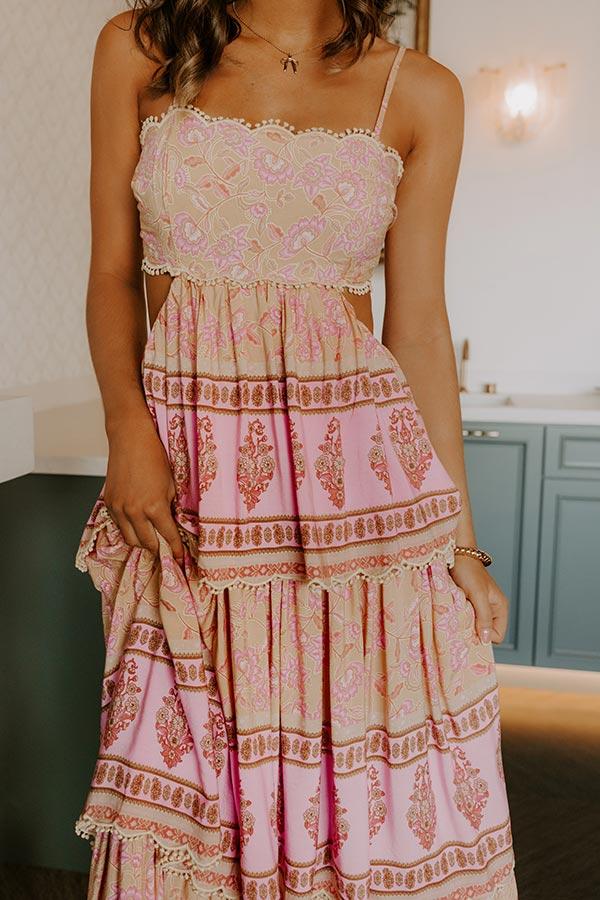 Impressions Feeling Boho Tiered Maxi Dress In Primrose Yellow