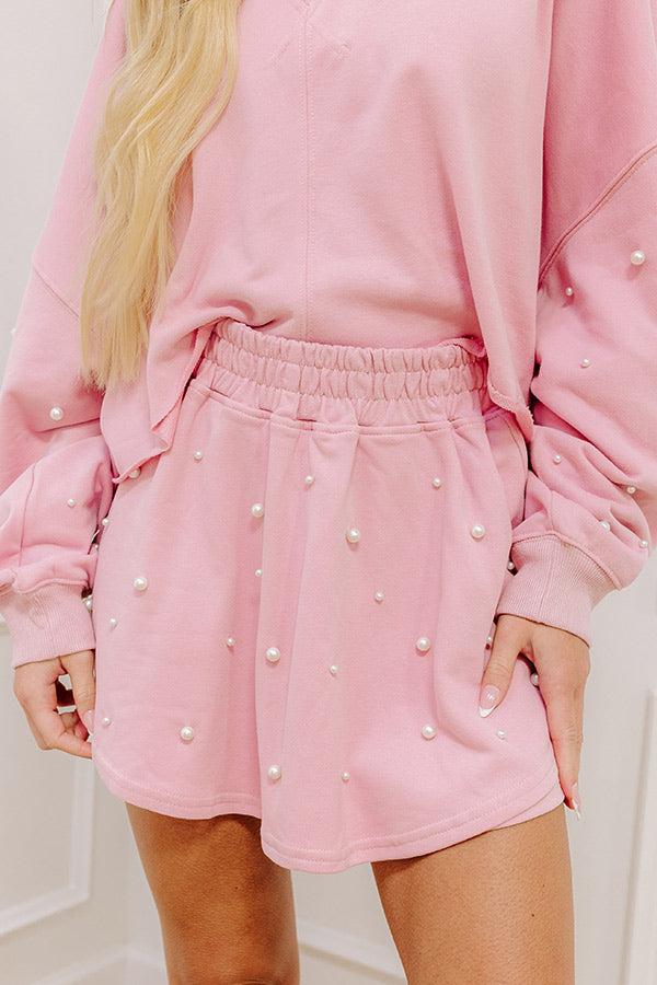 Impressions Feeling Chic Embellished Skort In Light Pink