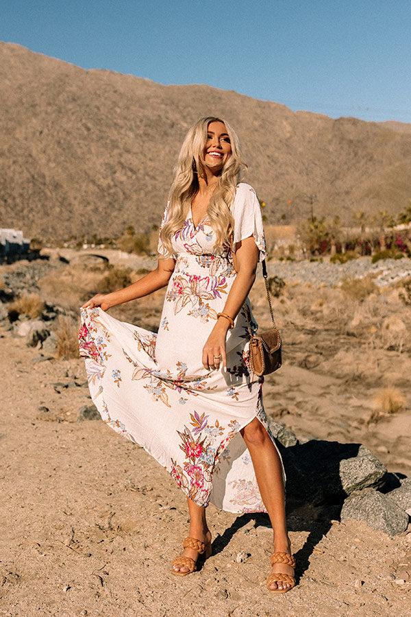 Impressions Feeling Decadent Floral Maxi Dress In Ivory