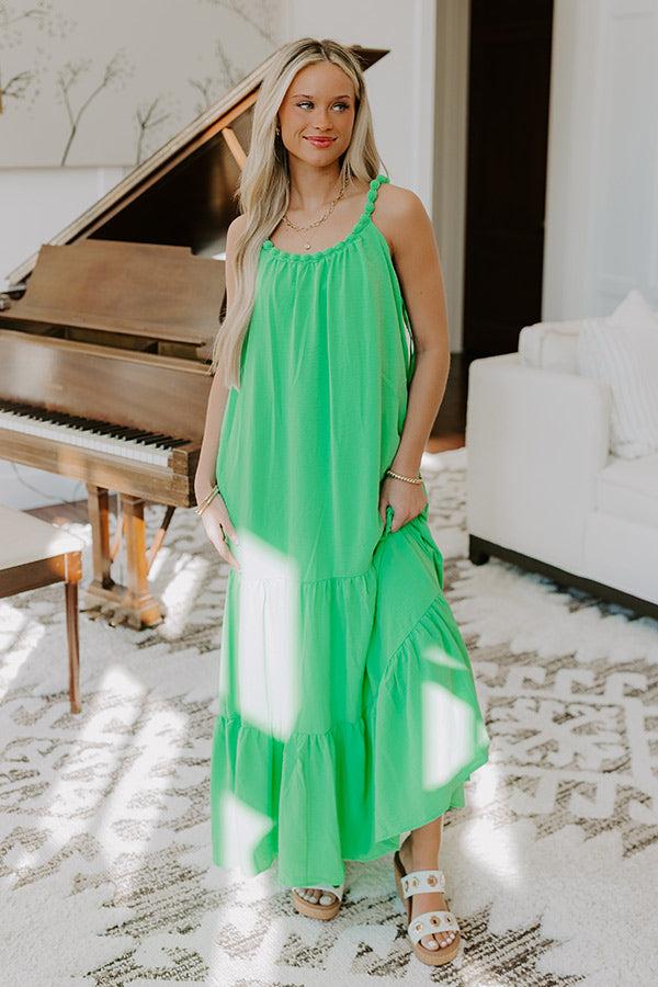 Impressions Feeling Giddy Maxi Dress In Kelly Green
