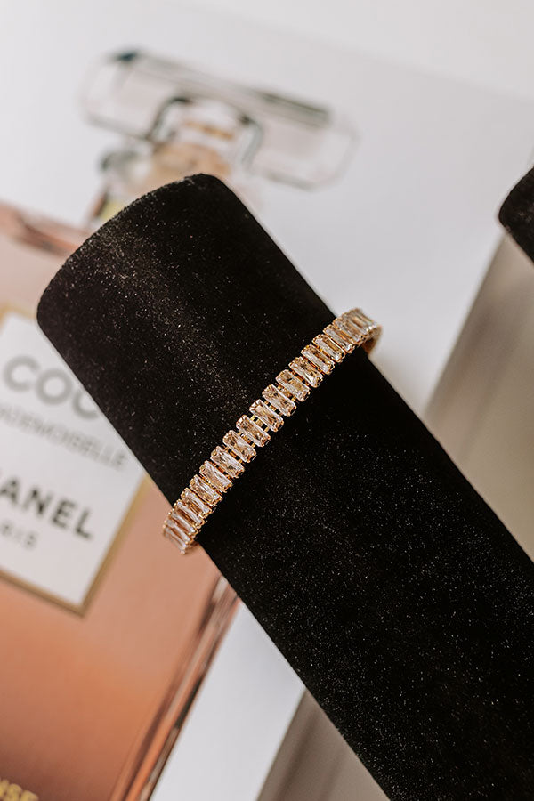 Impressions Feeling Glam Cubic Zirconia Cuff Bracelet In Gold