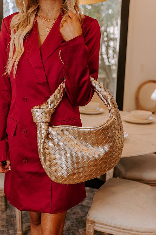 Impressions Feeling Glam Woven Metallic Tote In Gold