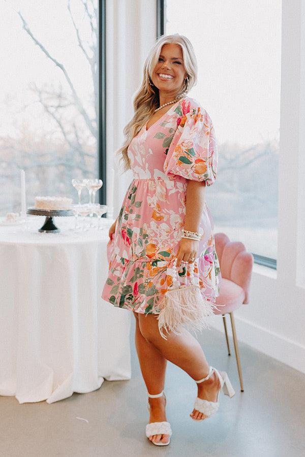 Impressions Feeling Idyllic Shift Dress In Pink Curves