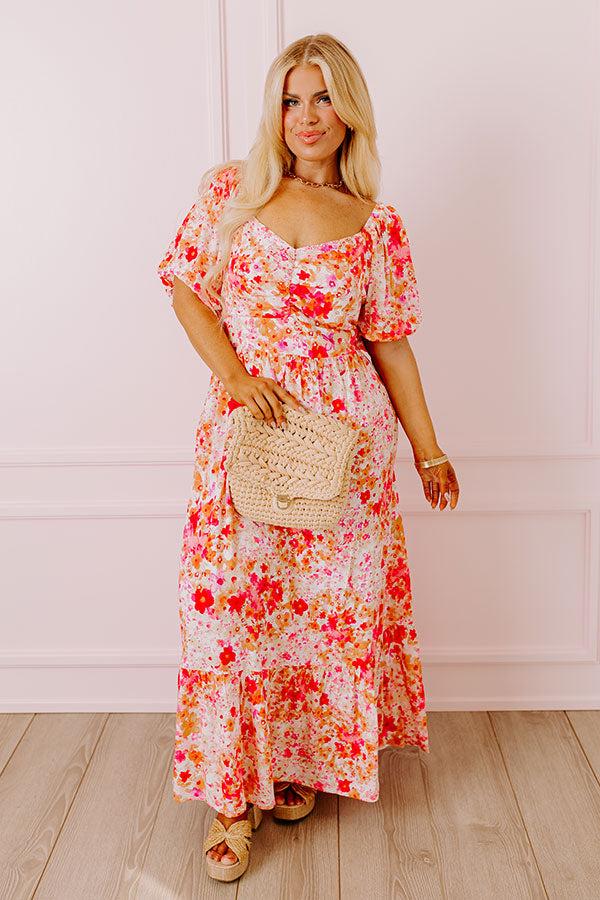 Impressions Feeling Joyful Floral Maxi Dress Curves