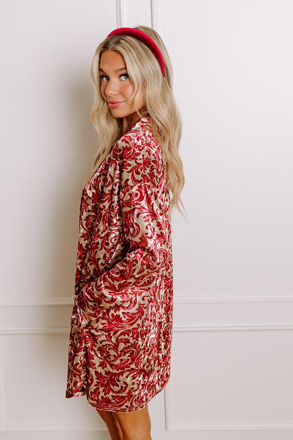 Impressions Feeling Luxurious Velvet Mini Dress In Wine