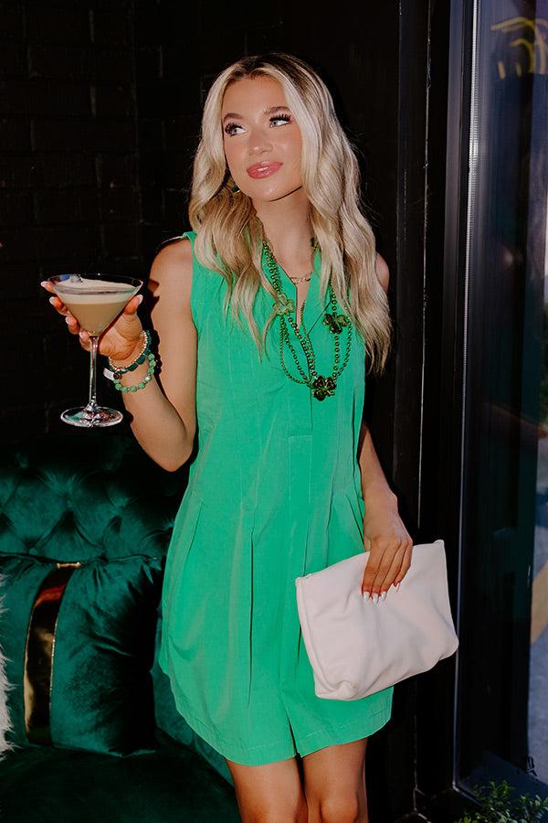 Impressions Feeling Refined Mini Dress In Kelly Green