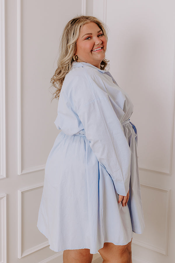 Impressions Feeling Social Button Down Mini Dress Curves