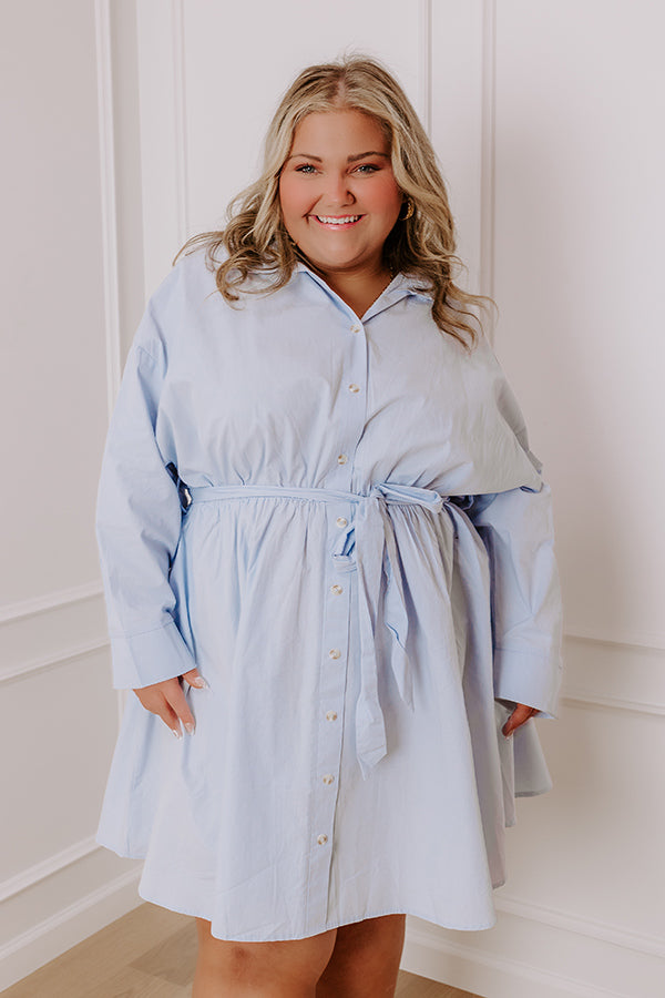 Impressions Feeling Social Button Down Mini Dress Curves