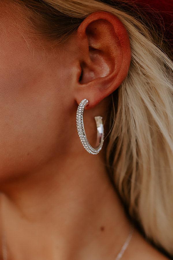 Impressions Feels Like Love Hoop Earrings In Silver