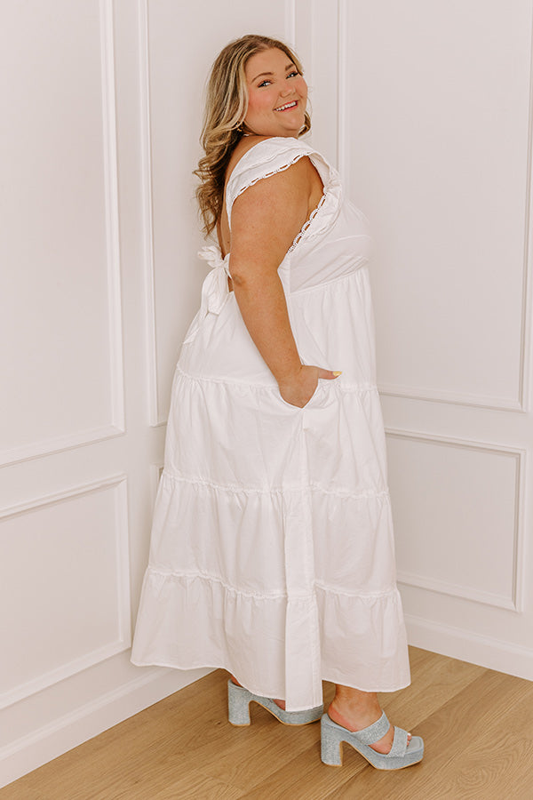 Impressions Field Of Dreams Maxi Dress In White Curves