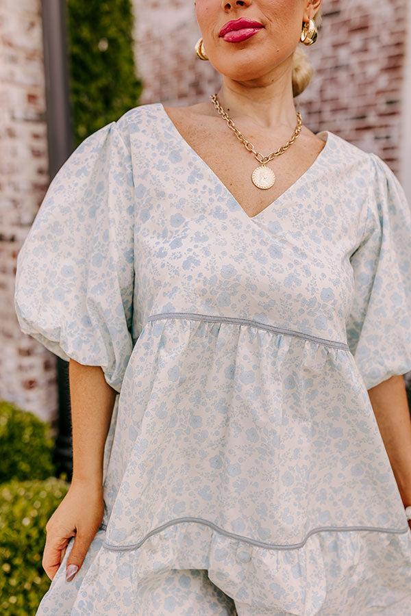 Impressions Field Of Flowers Babydoll Mini Dress Curves