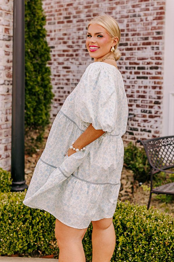 Impressions Field Of Flowers Babydoll Mini Dress Curves