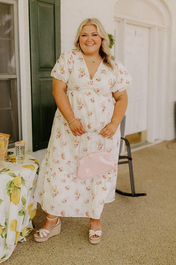 Impressions Field Of Grace Floral Midi Dress Curves