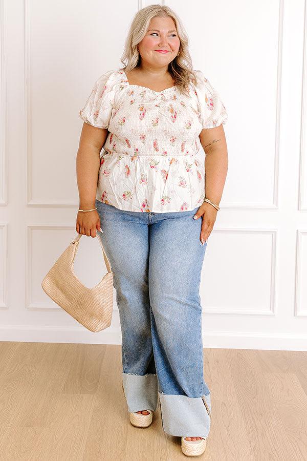 Impressions Field Of Grace Floral Smocked Top Curves